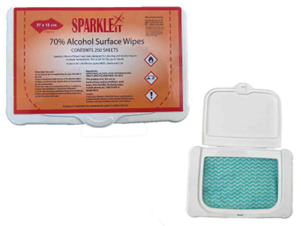 70% Alcohol wipes from Curco